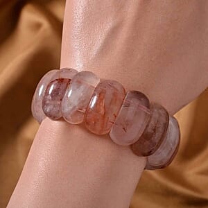 Red Frozen Quartz Beaded Stretch 364.40 ctw Bracelet