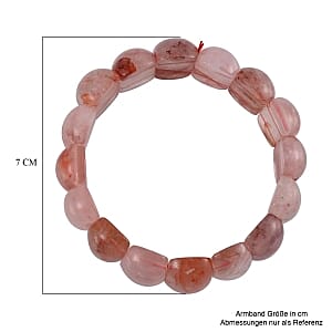 Red Frozen Quartz Beaded Stretch 364.40 ctw Bracelet
