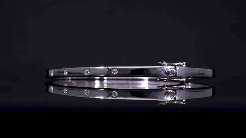 Luxuriant Lab Grown Diamond G-H SI 0.25 ctw Bangle Bracelet in Platinum Over Sterling Silver (6.50 In)
