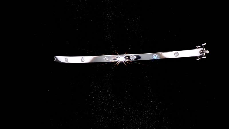 Luxuriant Lab Grown Diamond G-H SI 0.25 ctw Bangle Bracelet in Platinum Over Sterling Silver (6.50 In)