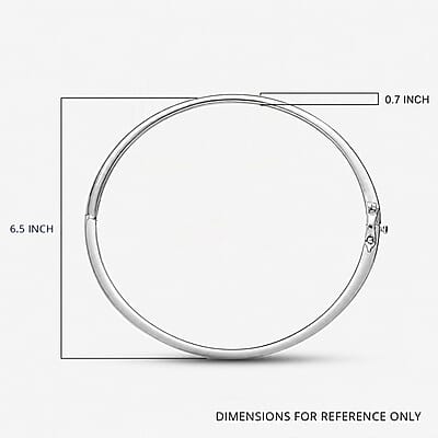 Luxuriant Lab Grown Diamond G-H SI 0.25 ctw Bangle Bracelet in Platinum Over Sterling Silver (6.50 In) (Del. In 13-15 Days)