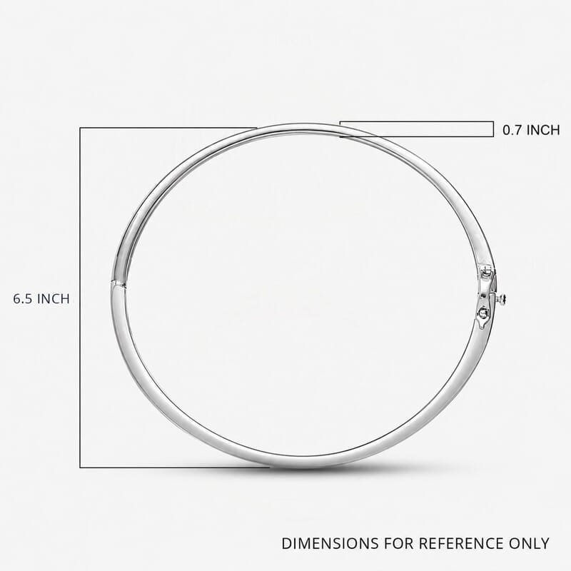 Luxuriant Lab Grown Diamond G-H SI 0.25 ctw Bangle Bracelet in Platinum Over Sterling Silver (6.50 In)