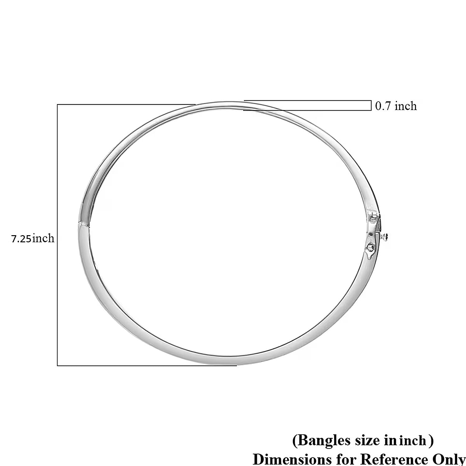 Luxuriant Lab Grown Diamond G-H SI 0.25 ctw Bangle Bracelet in Platinum Over Sterling Silver (7.25 In) (Del. In 10-12 Days)