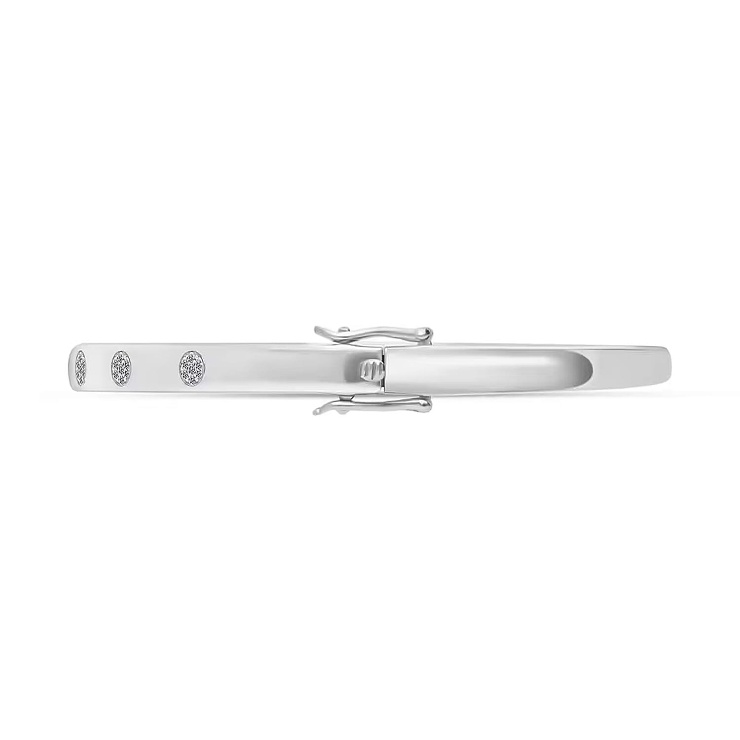 Luxuriant Lab Grown Diamond G-H SI 0.25 ctw Bangle Bracelet in Platinum Over Sterling Silver (7.25 In) (Del. In 10-12 Days)