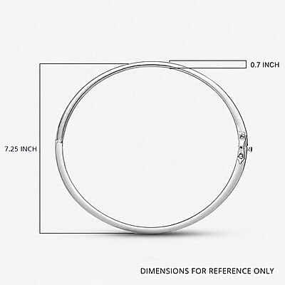 Luxuriant Lab Grown Diamond G-H SI 0.25 ctw Bangle Bracelet in Platinum Over Sterling Silver (7.25 In)