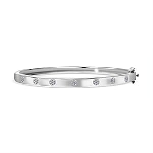 Luxuriant Lab Grown Diamond G-H SI 0.25 ctw Bangle Bracelet in Platinum Over Sterling Silver (8.00 In)