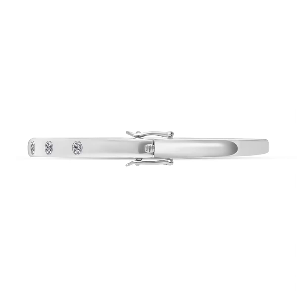 Luxuriant Lab Grown Diamond G-H SI 0.25 ctw Bangle Bracelet in Platinum Over Sterling Silver (8.00 In) image number 7