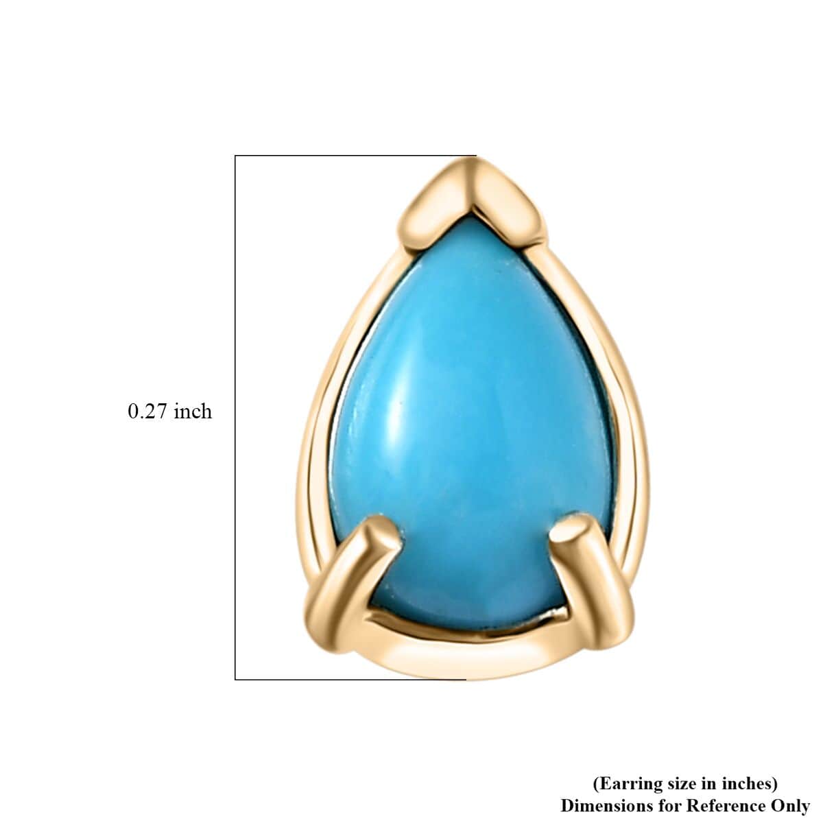 Luxoro 10K Yellow Gold Premium Sleeping Beauty Turquoise Stud Earrings 0.80 ctw image number 4