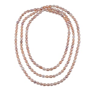 Freshwater Pearl 480.50 ctw Necklace in Silvertone 60 Inches