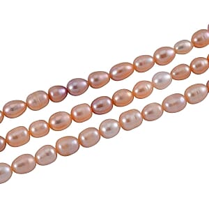 Freshwater Pearl 480.50 ctw Necklace in Silvertone 60 Inches