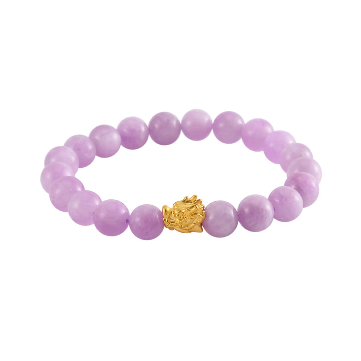 JCK Deal 24K Yellow Gold AAA Kunzite Beaded Dragon Stretch Bracelet 129.10 ctw image number 0