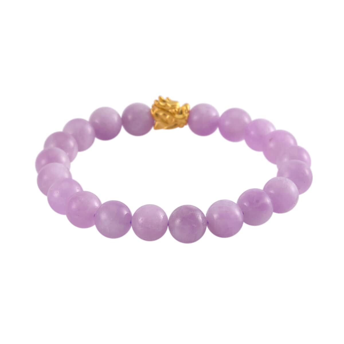 JCK Deal 24K Yellow Gold AAA Kunzite Beaded Dragon Stretch Bracelet 129.10 ctw image number 2