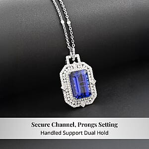 Chairman Vault Collection Certified & Appraised Rhapsody 950 Platinum AAAA Tanzanite and E-F VS Diamond Necklace 18 Inches 20.45 Grams 20.05 ctw