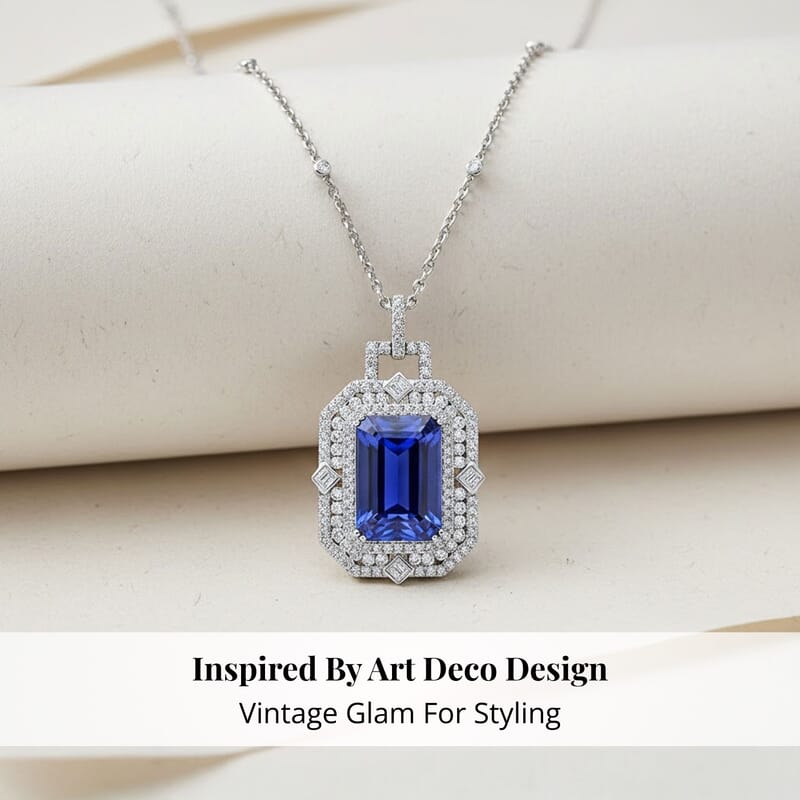 Chairman Vault Collection Certified & Appraised Rhapsody 950 Platinum AAAA Tanzanite and E-F VS Diamond Necklace 18 Inches 20.45 Grams 20.05 ctw
