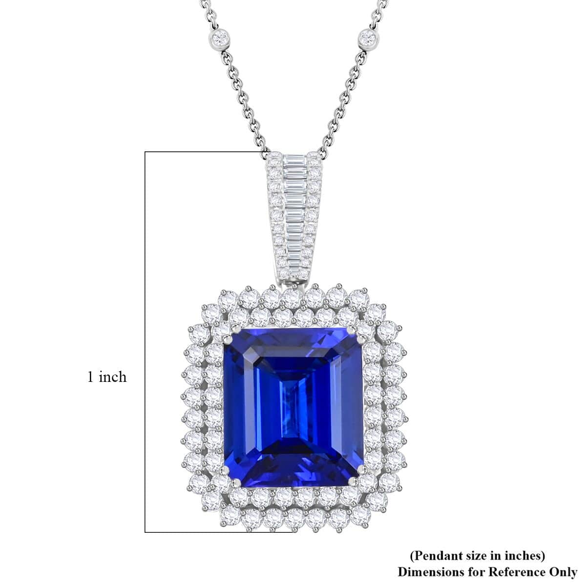 Chairman Vault Collection Certified & Appraised Rhapsody 950 Platinum AAAA Tanzanite and E-F VS Diamond Pendant Necklace 18 Inches 20.25 Grams 21.53 ctw image number 5