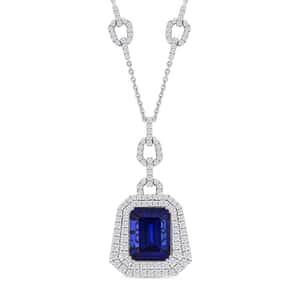 Chairman Vault Collection Certified & Appraised Rhapsody 950 Platinum AAAA Tanzanite and E-F VS Diamond Pendant Necklace 18 Inches 47.35 Grams 26.07 ctw