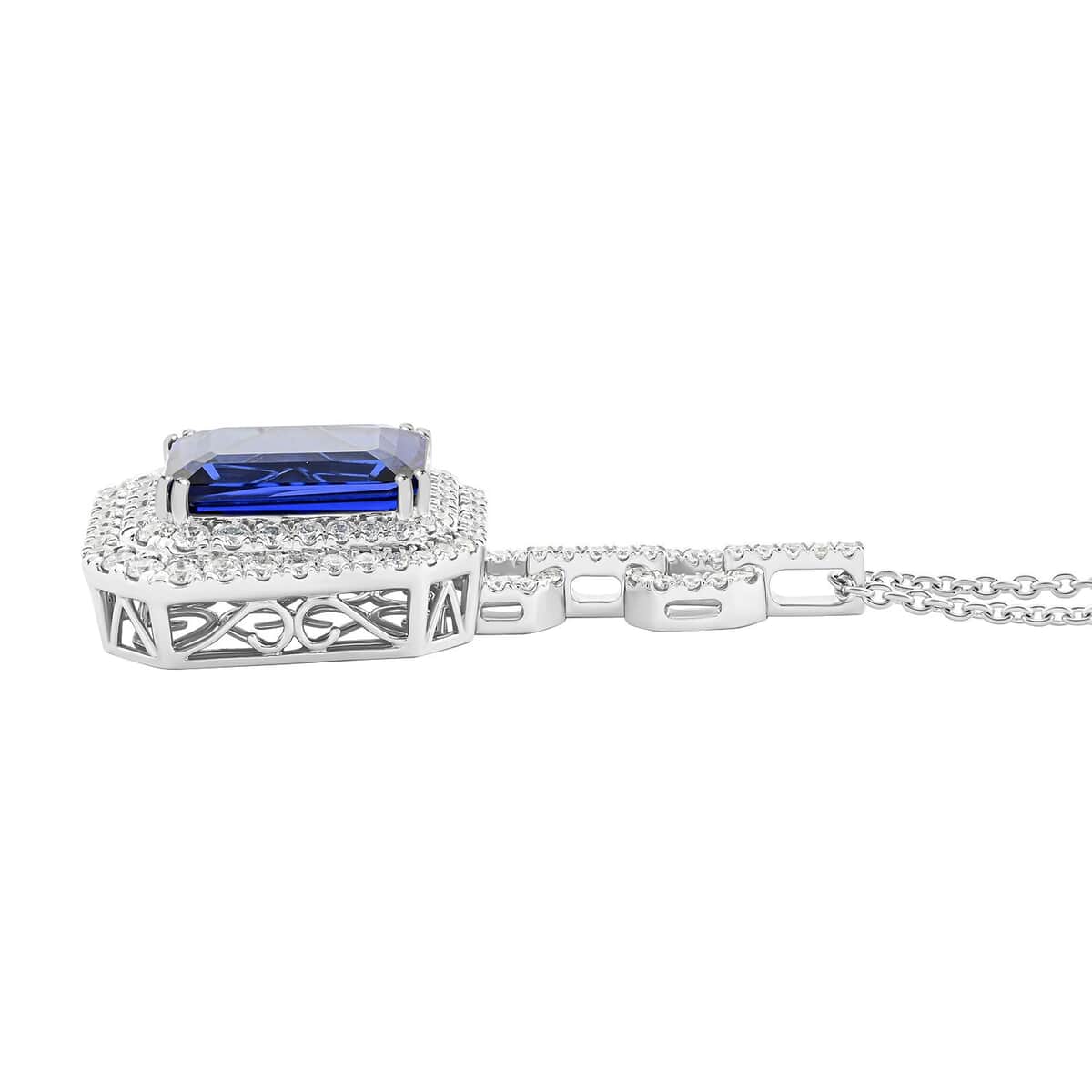 Chairman Vault Collection Certified & Appraised Rhapsody 950 Platinum AAAA Tanzanite and E-F VS Diamond Pendant Necklace 18 Inches 47.35 Grams 26.07 ctw image number 1