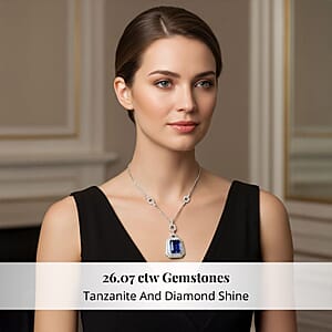 Chairman Vault Collection Certified & Appraised Rhapsody 950 Platinum AAAA Tanzanite and E-F VS Diamond Pendant Necklace 18 Inches 47.35 Grams 26.07 ctw