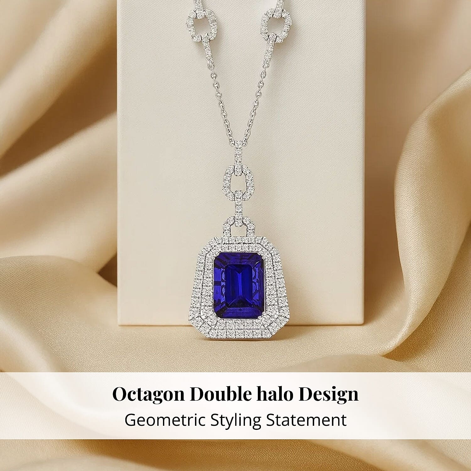 Chairman Vault Collection Certified & Appraised Rhapsody 950 Platinum AAAA Tanzanite and E-F VS Diamond Pendant Necklace 18 Inches 47.35 Grams 26.07 ctw