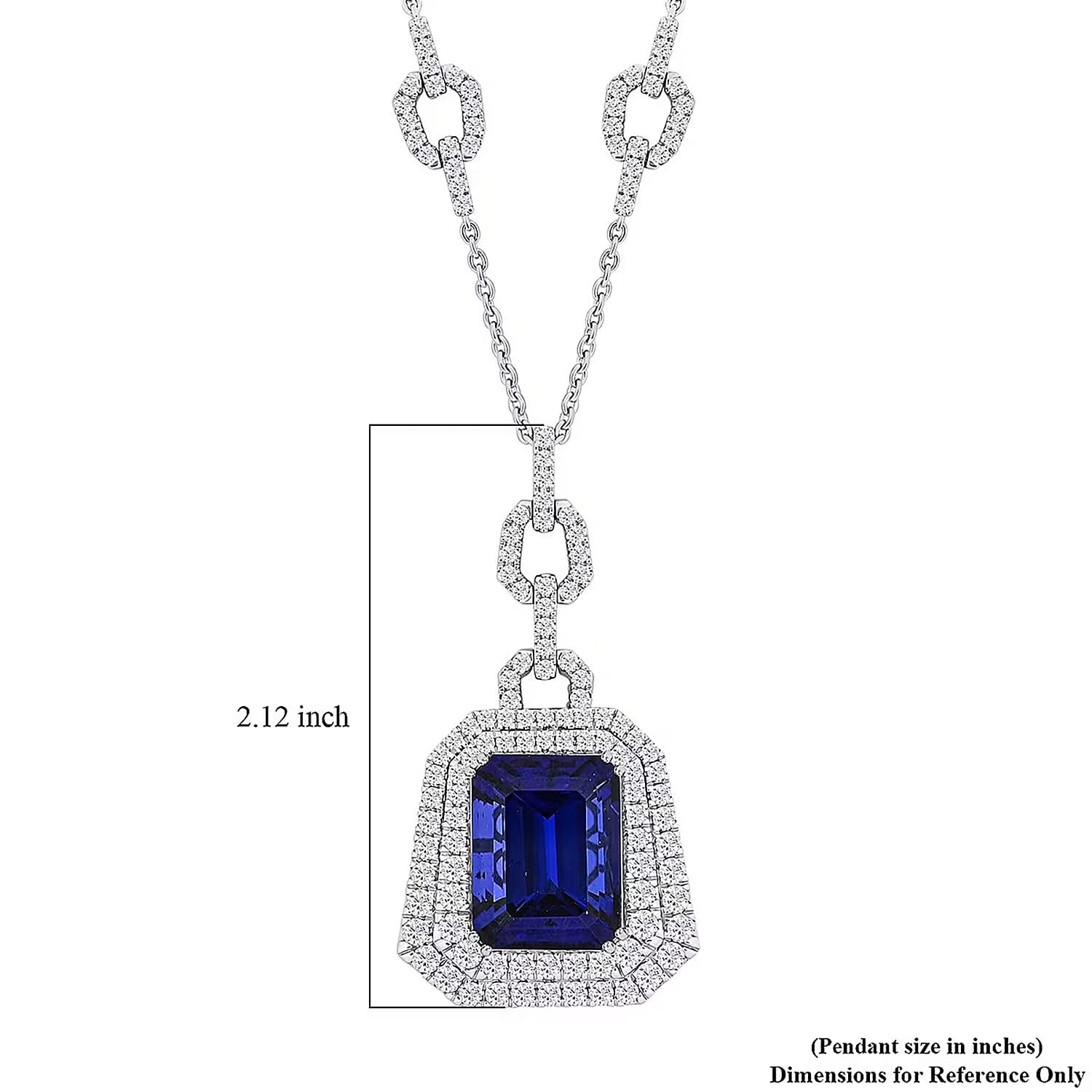 Chairman Vault Collection Certified & Appraised Rhapsody 950 Platinum AAAA Tanzanite and E-F VS Diamond Pendant Necklace 18 Inches 47.35 Grams 26.07 ctw