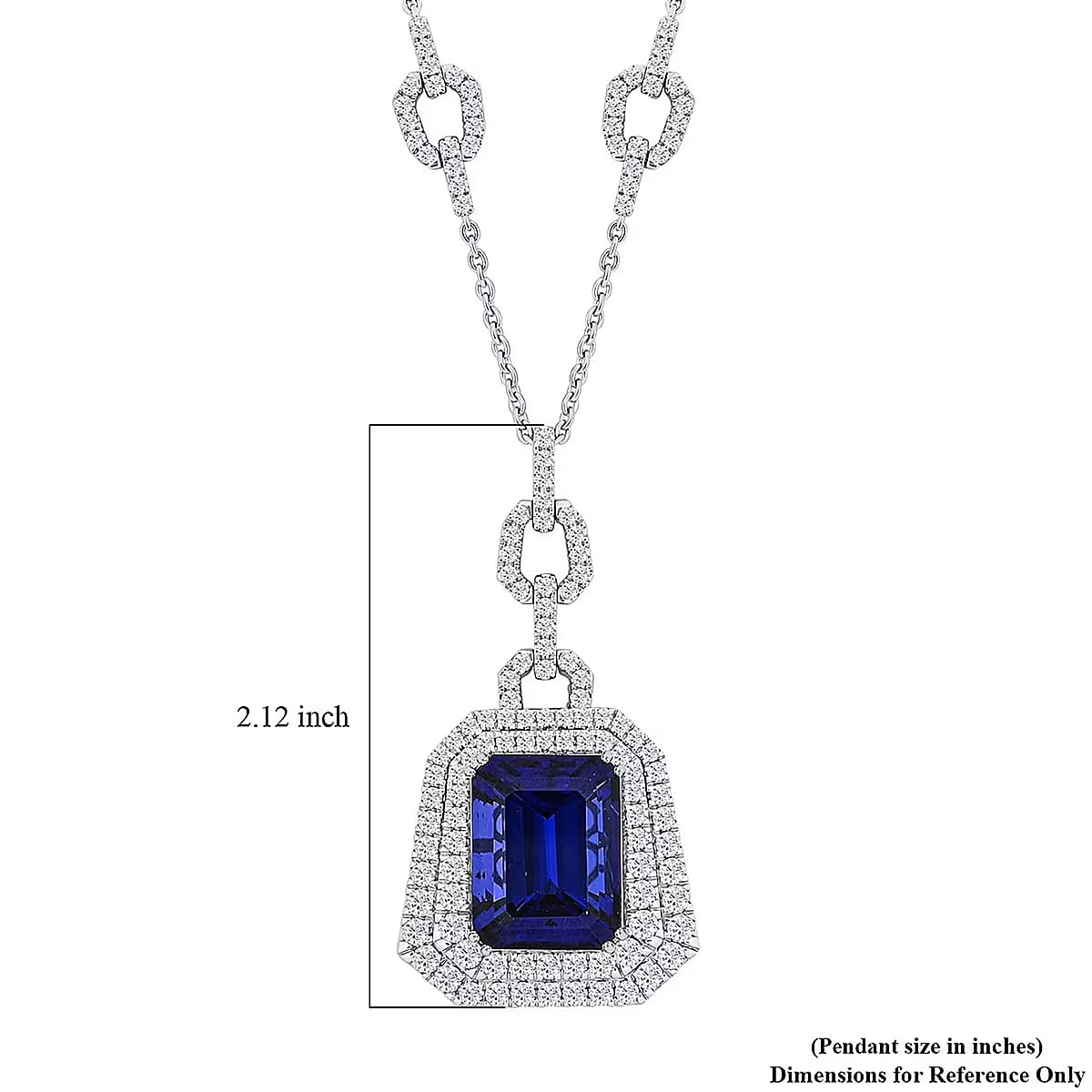 Chairman Vault Collection Certified & Appraised Rhapsody 950 Platinum AAAA Tanzanite and E-F VS Diamond Pendant Necklace 18 Inches 47.35 Grams 26.07 ctw image number 5