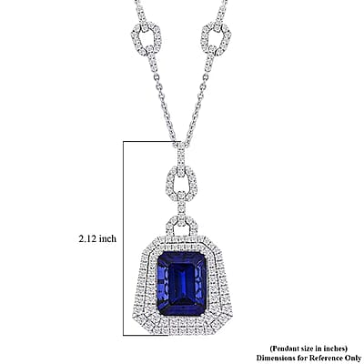 Chairman Vault Collection Certified & Appraised Rhapsody 950 Platinum AAAA Tanzanite and E-F VS Diamond Pendant Necklace 18 Inches 47.35 Grams 26.07 ctw