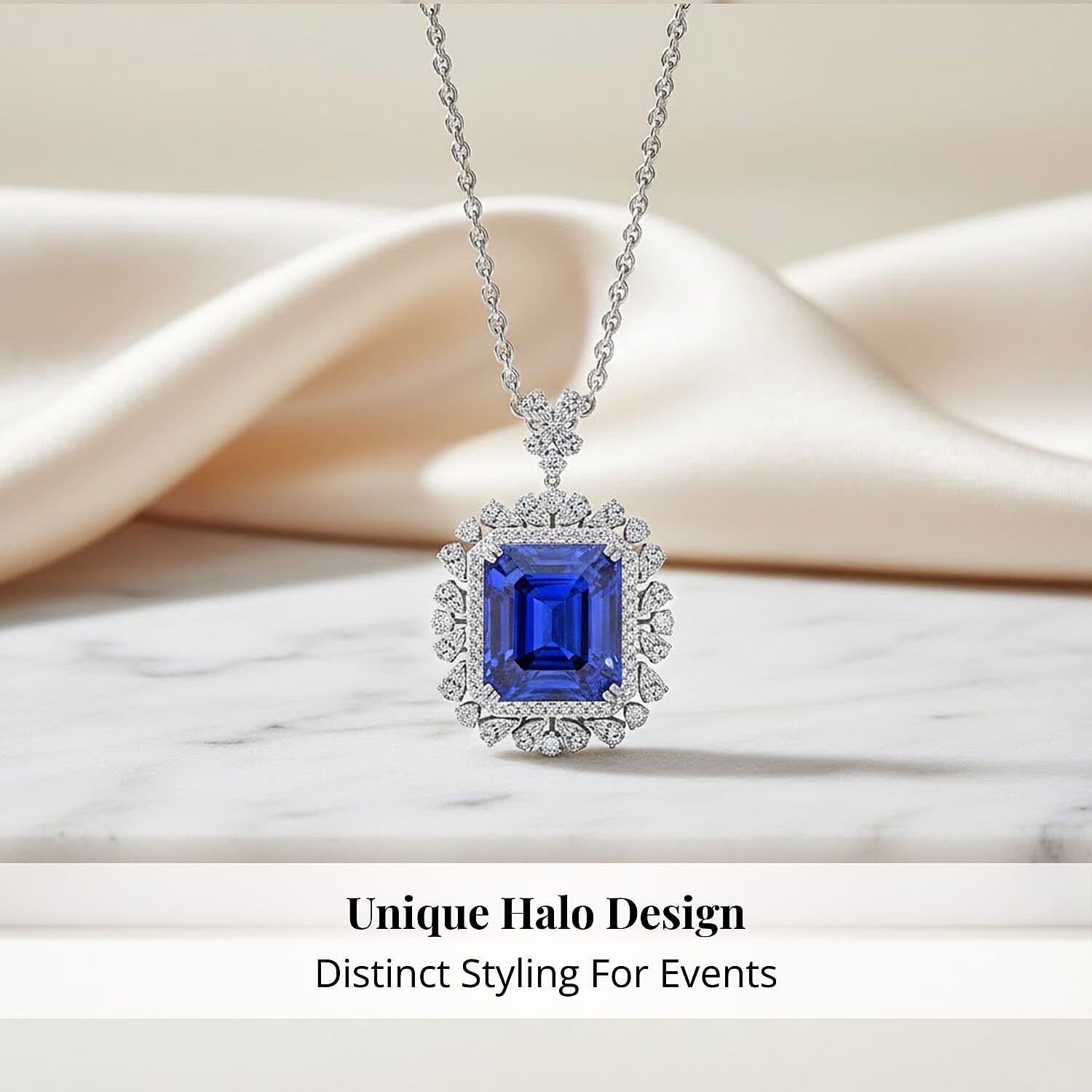 Chairman Vault Collection Certified & Appraised Rhapsody 950 Platinum AAAA Tanzanite and E-F VS Diamond Pendant Necklace 18 Inches 18.30 Grams 27.39 ctw