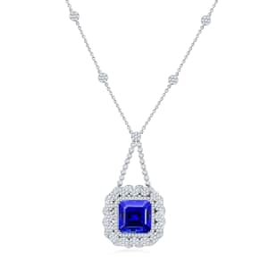 Chairman Vault Collection Certified & Appraised Rhapsody 950 Platinum AAAA Tanzanite and E-F VS Diamond Necklace 18 Inches 39.27 Grams 43.35 ctw