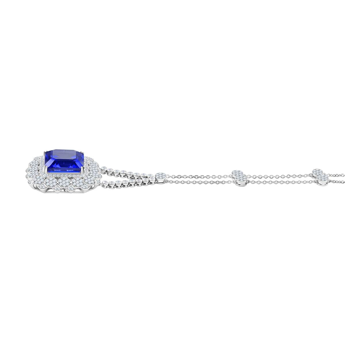 Chairman Vault Collection Certified & Appraised Rhapsody 950 Platinum AAAA Tanzanite and E-F VS Diamond Necklace 18 Inches 39.27 Grams 43.35 ctw image number 2