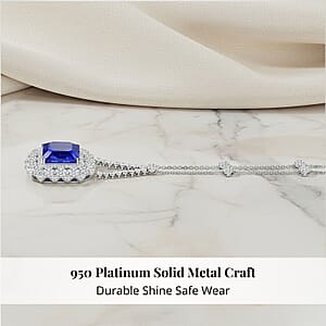 Chairman Vault Collection Certified & Appraised Rhapsody 950 Platinum AAAA Tanzanite and E-F VS Diamond Necklace 18 Inches 39.27 Grams 43.35 ctw