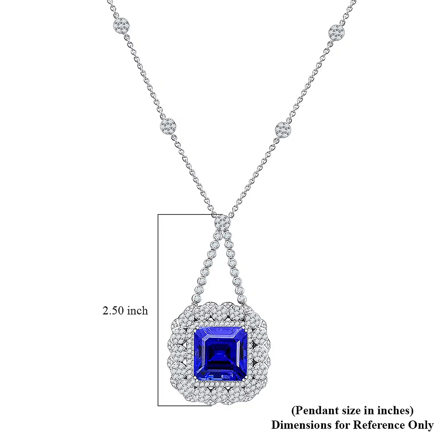 Chairman Vault Collection Certified & Appraised Rhapsody 950 Platinum AAAA Tanzanite and E-F VS Diamond Necklace 18 Inches 39.27 Grams 43.35 ctw