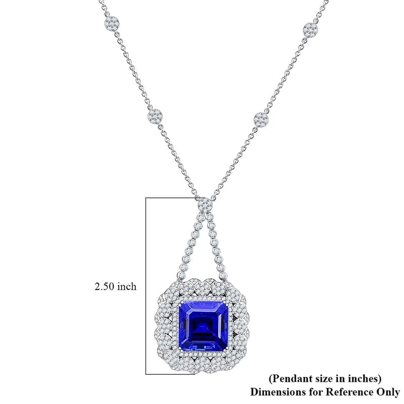 Chairman Vault Collection Certified & Appraised Rhapsody 950 Platinum AAAA Tanzanite and E-F VS Diamond Necklace 18 Inches 39.27 Grams 43.35 ctw