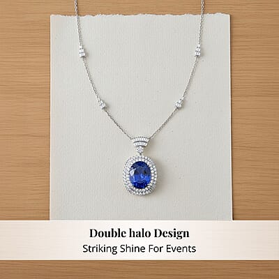 Chairman Vault Collection Certified & Appraised Rhapsody 950 Platinum AAAA Tanzanite and E-F VS Diamond Necklace 18 Inches 26.75 Grams 35.06 ctw
