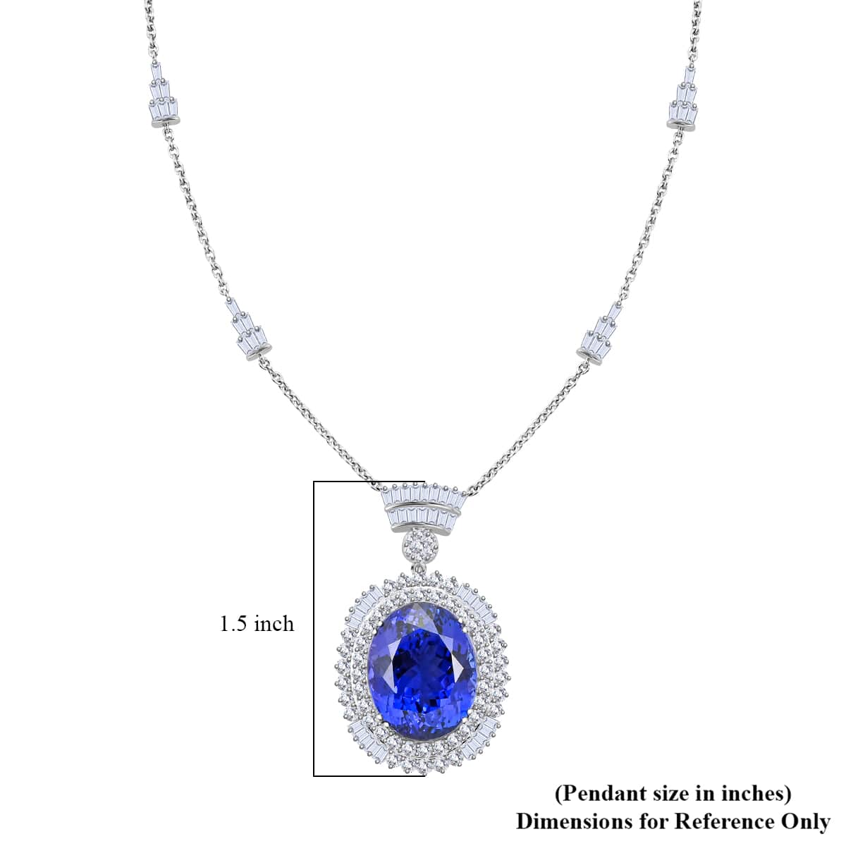 Chairman Vault Collection Certified & Appraised Rhapsody 950 Platinum AAAA Tanzanite and E-F VS Diamond Necklace 18 Inches 26.75 Grams 35.06 ctw image number 5