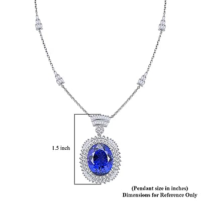 Chairman Vault Collection Certified & Appraised Rhapsody 950 Platinum AAAA Tanzanite and E-F VS Diamond Necklace 18 Inches 26.75 Grams 35.06 ctw