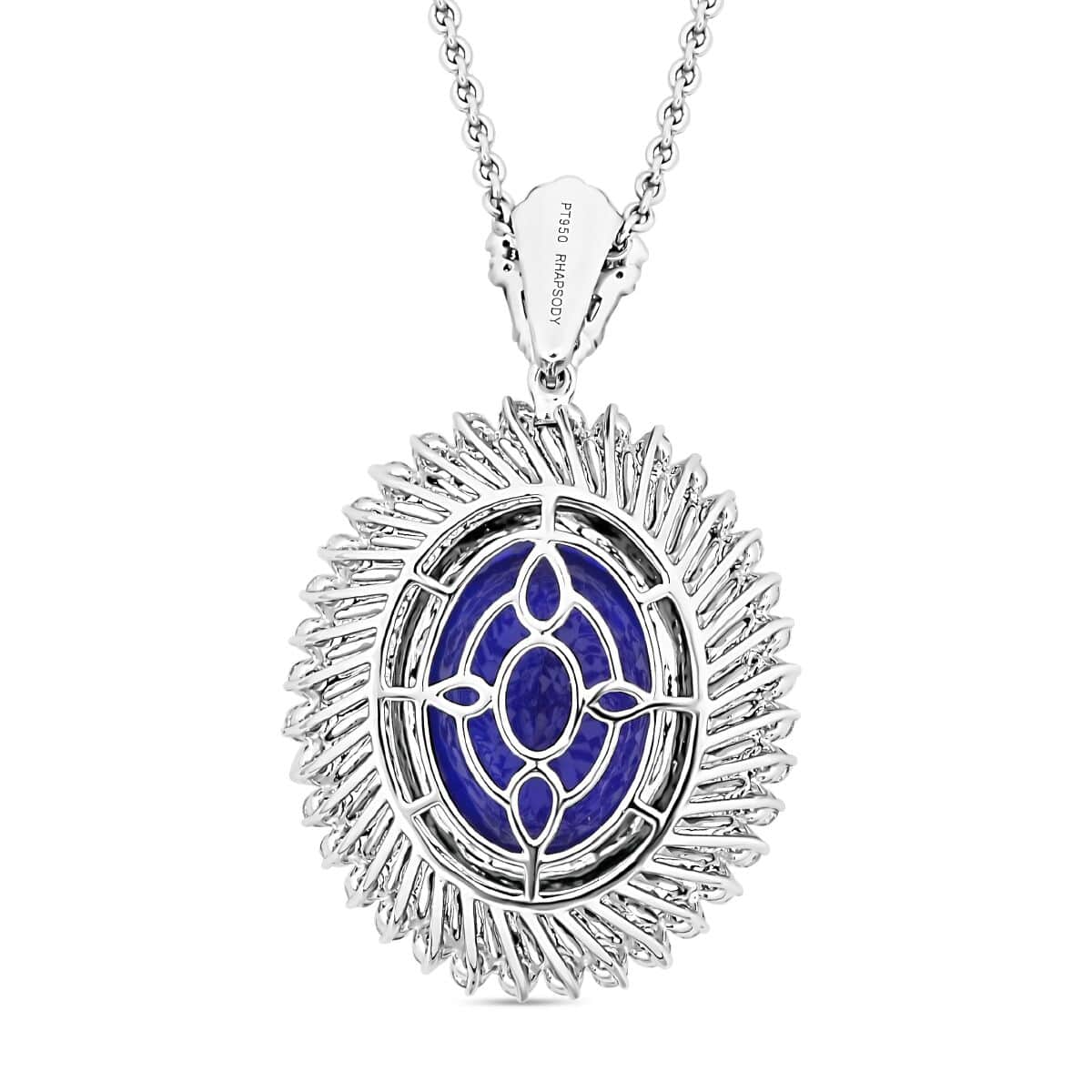 Chairman Vault Collection Certified & Appraised Rhapsody 950 Platinum AAAA Tanzanite and E-F VS Diamond Pendant Necklace 18 Inches 23.70 Grams 26.84 ctw image number 3