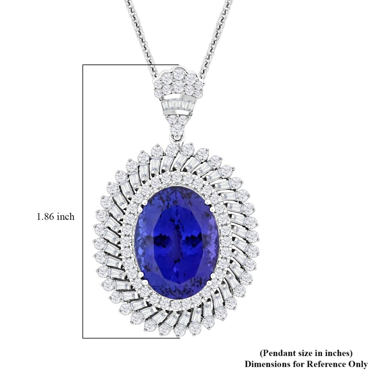 Chairman Vault Collection Certified & Appraised Rhapsody 950 Platinum AAAA Tanzanite and E-F VS Diamond Pendant Necklace 18 Inches 23.70 Grams 26.84 ctw image number 5