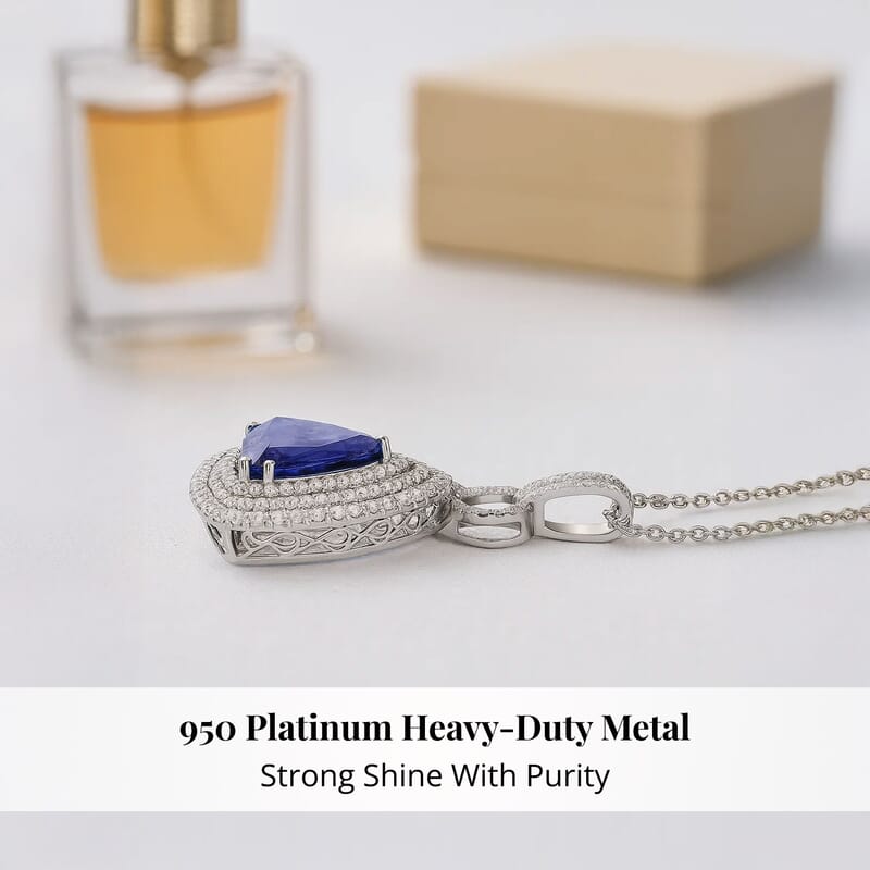 Chairman Vault Collection Certified & Appraised Rhapsody 950 Platinum AAAA Tanzanite and E-F VS Diamond Pendant Necklace 18 Inches 30.12 Grams 24.39 ctw