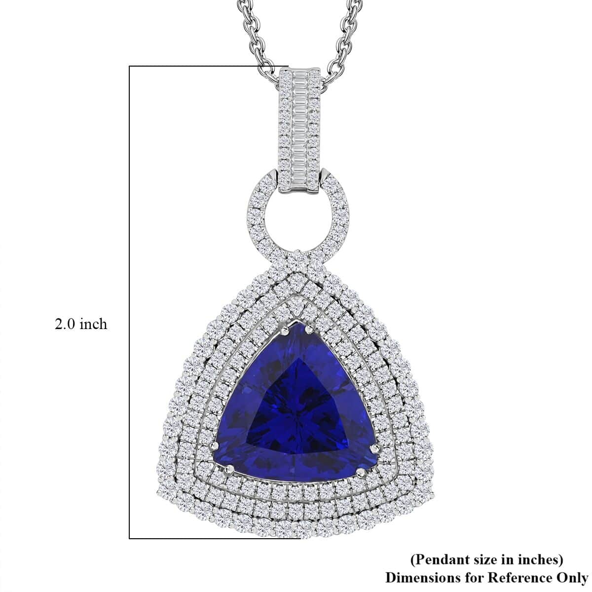 Chairman Vault Collection Certified & Appraised Rhapsody 950 Platinum AAAA Tanzanite and E-F VS Diamond Pendant Necklace 18 Inches 30.12 Grams 24.39 ctw image number 5