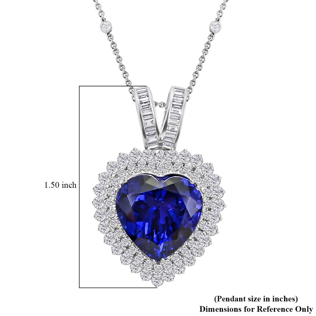 Chairman Vault Collection Certified & Appraised Rhapsody 950 Platinum AAAA Tanzanite and E-F VS Diamond Pendant Necklace 18 Inches 21.18 Grams 23.45 ctw image number 5