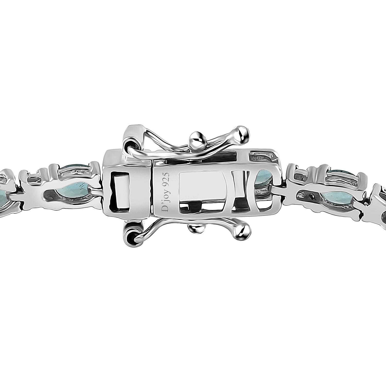 Indian Ocean Apatite and Moissanite Bracelet in Platinum Over Sterling Silver (7.25 In) 5.60 ctw