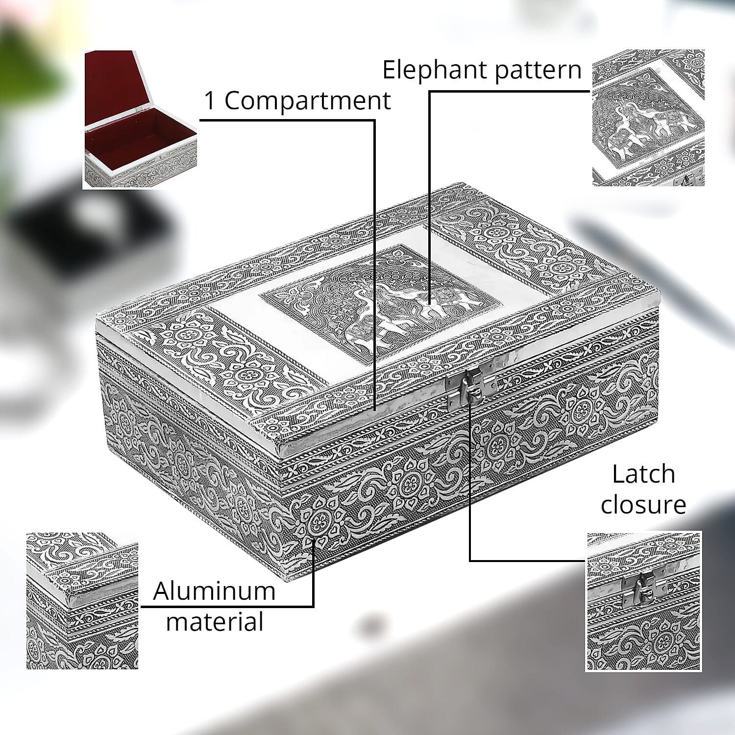 "Set of 4 Owl Nested Oxidized Nested Box  SIZE: 9.5(L)x6.75(W)x3.5(H) Inches 8(L)x5.25(W)x2.5(H) Inches 6.5(L)x4(W)x2(H) Inches 5(L)x2.5(W)x1.25(H) inch COLOR: Sliver"