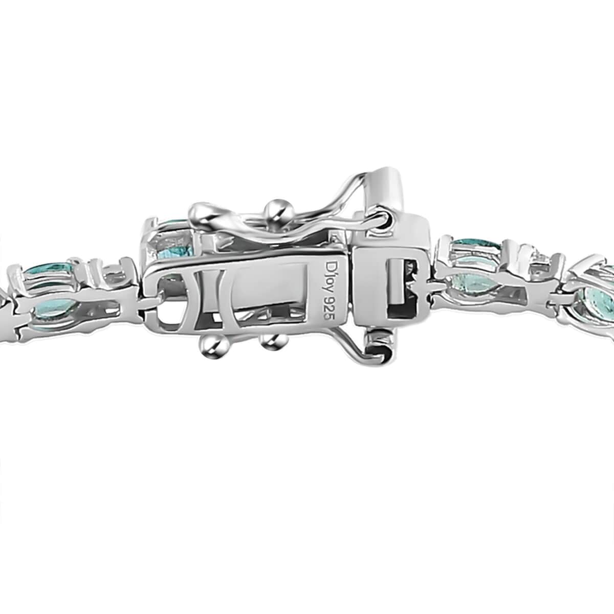 Indian Ocean Apatite and Moissanite Tennis Bracelet in Platinum Over Sterling Silver (8.00 In) 6.15 ctw image number 3