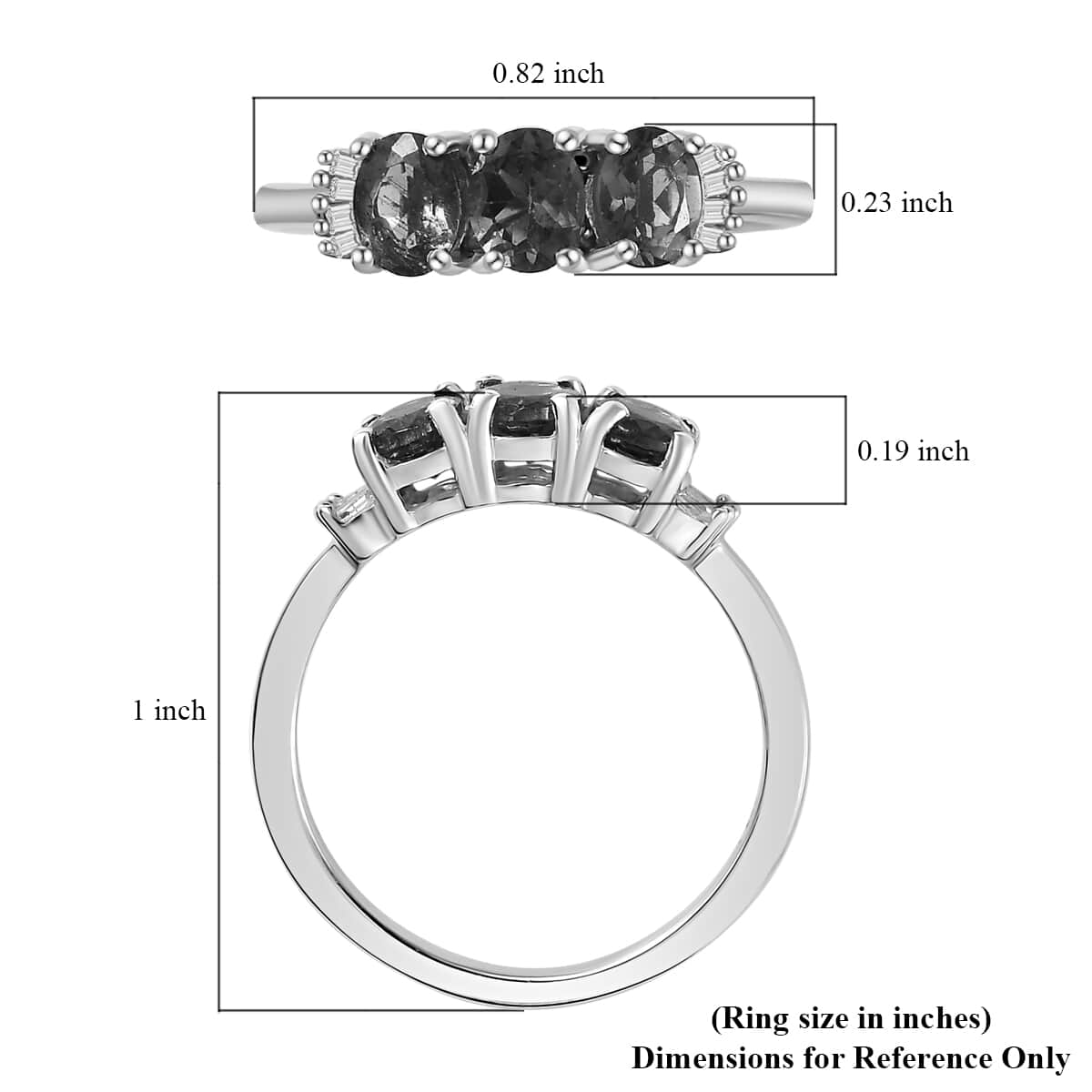 Indian Ocean Apatite, Diamond Ring in Platinum Over Sterling Silver (Size 10.0) 1.25 ctw image number 5