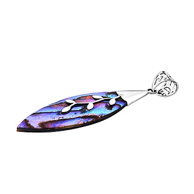 Abalone Shell Colorful Pendant in Sterling Silver