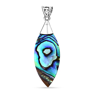 Abalone Shell Colorful Pendant in Sterling Silver