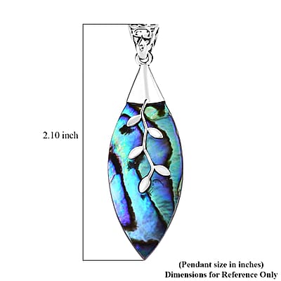 Abalone Shell Colorful Pendant in Sterling Silver