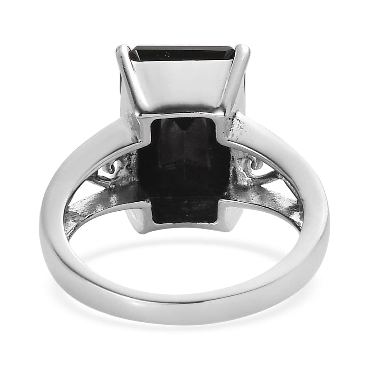 Thai Black Spinel Solitaire Ring in Stainless Steel (Size 6.0) 8.10 ctw image number 4