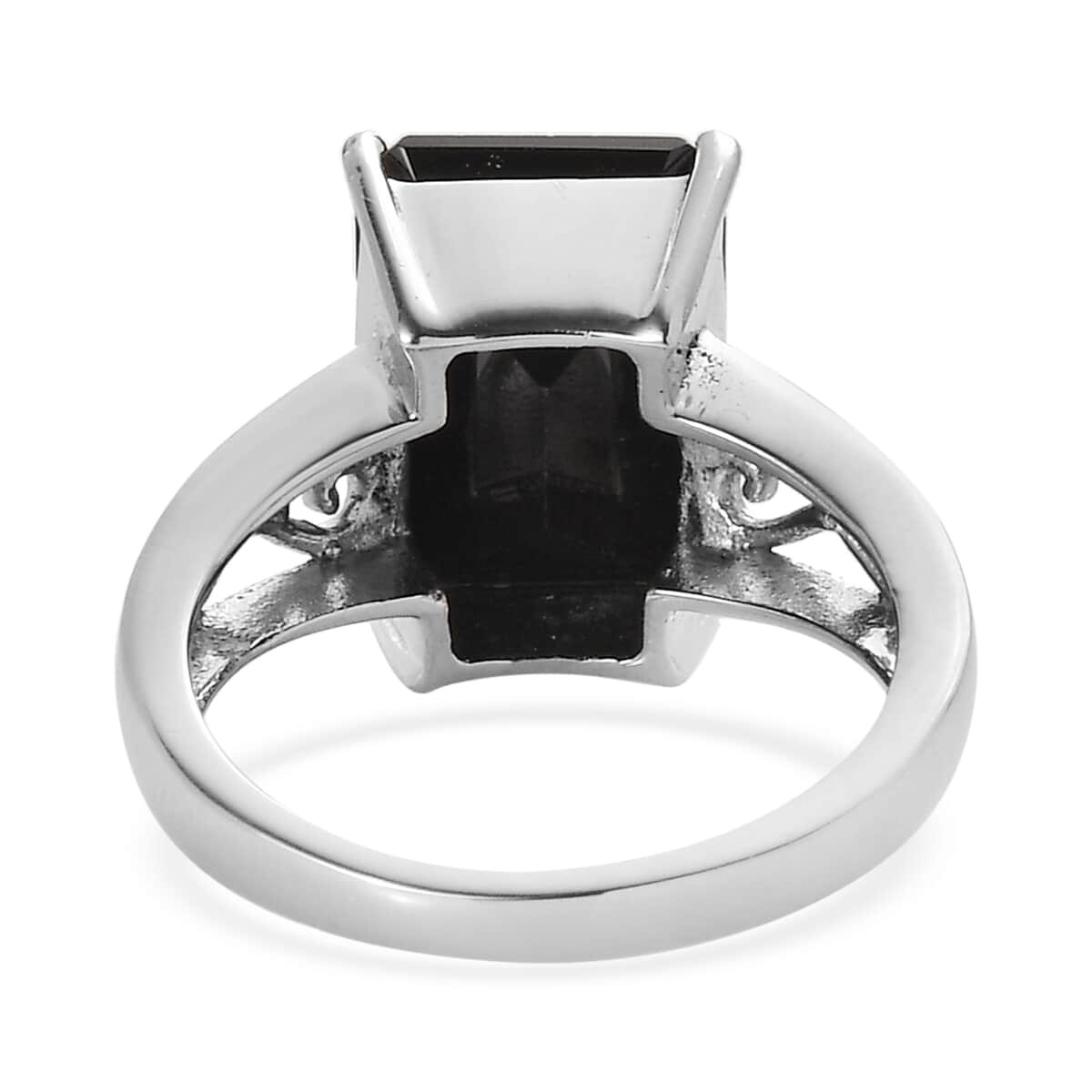 Thai Black Spinel Solitaire Ring in Stainless Steel (Size 8.0) 8.10 ctw image number 4