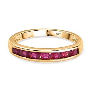 African Ruby 1.00 ctw Ring in 14K YG Over Sterling Silver (Size 8)